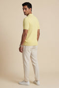Yellow Pale Yellow Ribbed Button Front Polo Shirt - Polo shirts - Photo 2