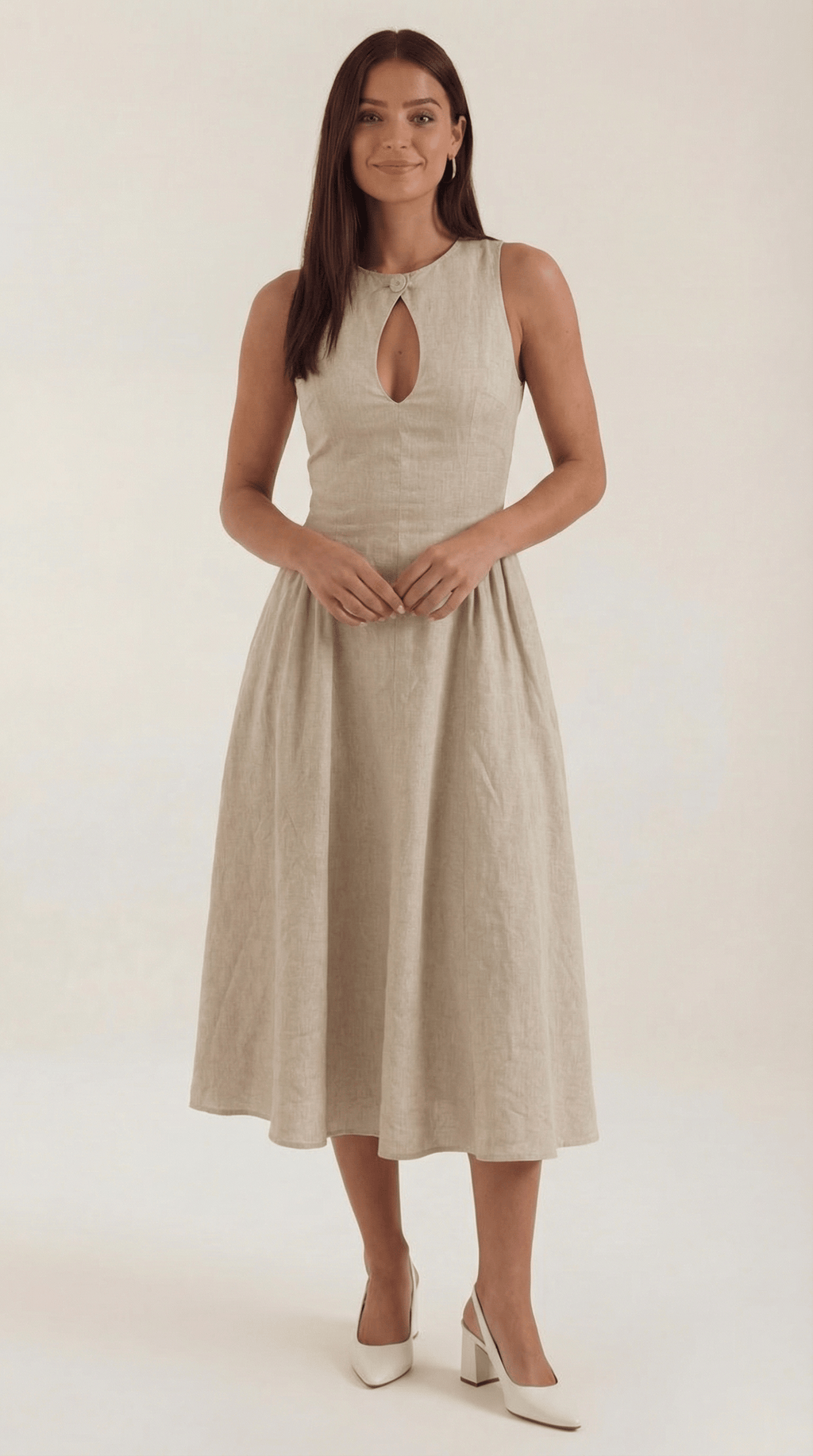 A-Line Cutout Women's Midi Dress-dresses > A-Line Dress-Stilenza