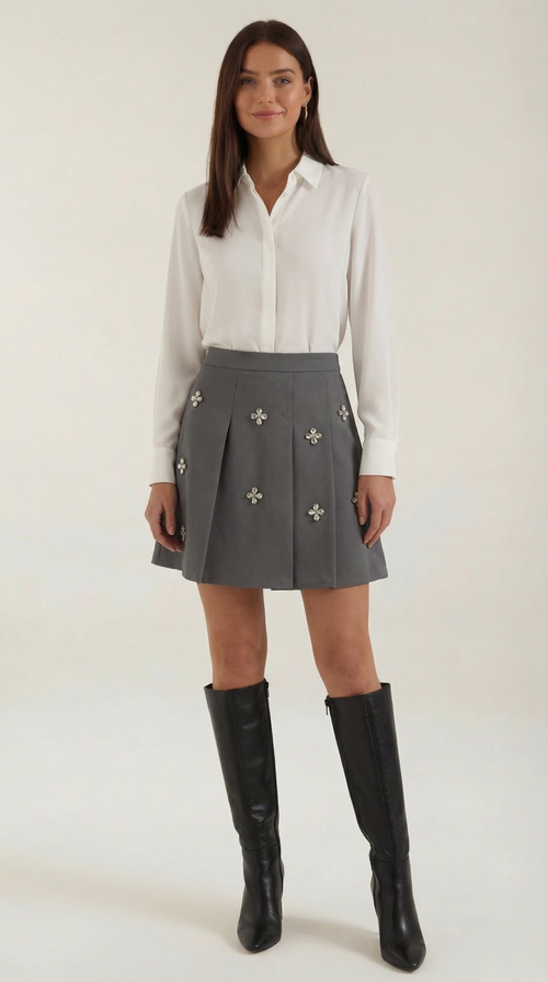A-Line Knit Skirt Casual-skirts > A-line skirt-Stilenza