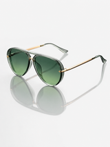 Aviator Sunglasses with Gradient Lenses-Stilenza-Green-Stilenza