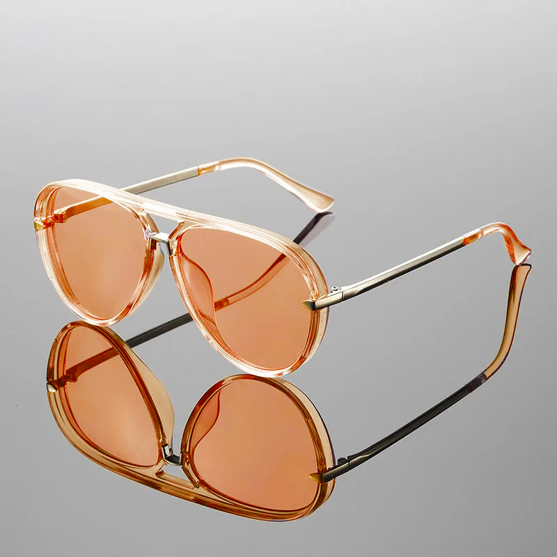 Aviator Sunglasses with Gradient Lenses-Stilenza-Orange-Stilenza
