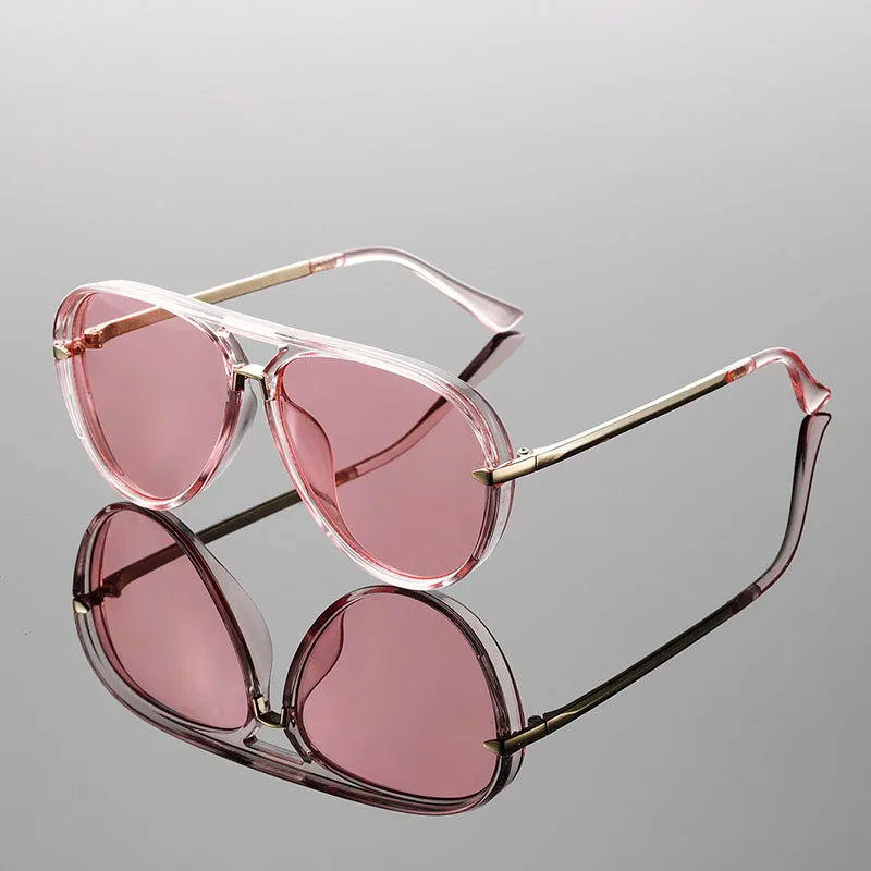 Aviator Sunglasses with Gradient Lenses-Stilenza-Pink-Stilenza