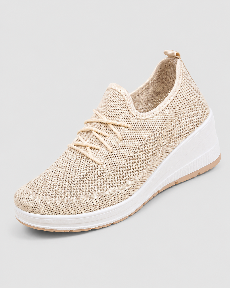 Breathable Platform Walking Sneakers-footwear > sneakers > walking sneakers-Stilenza-Beige-35-Stilenza