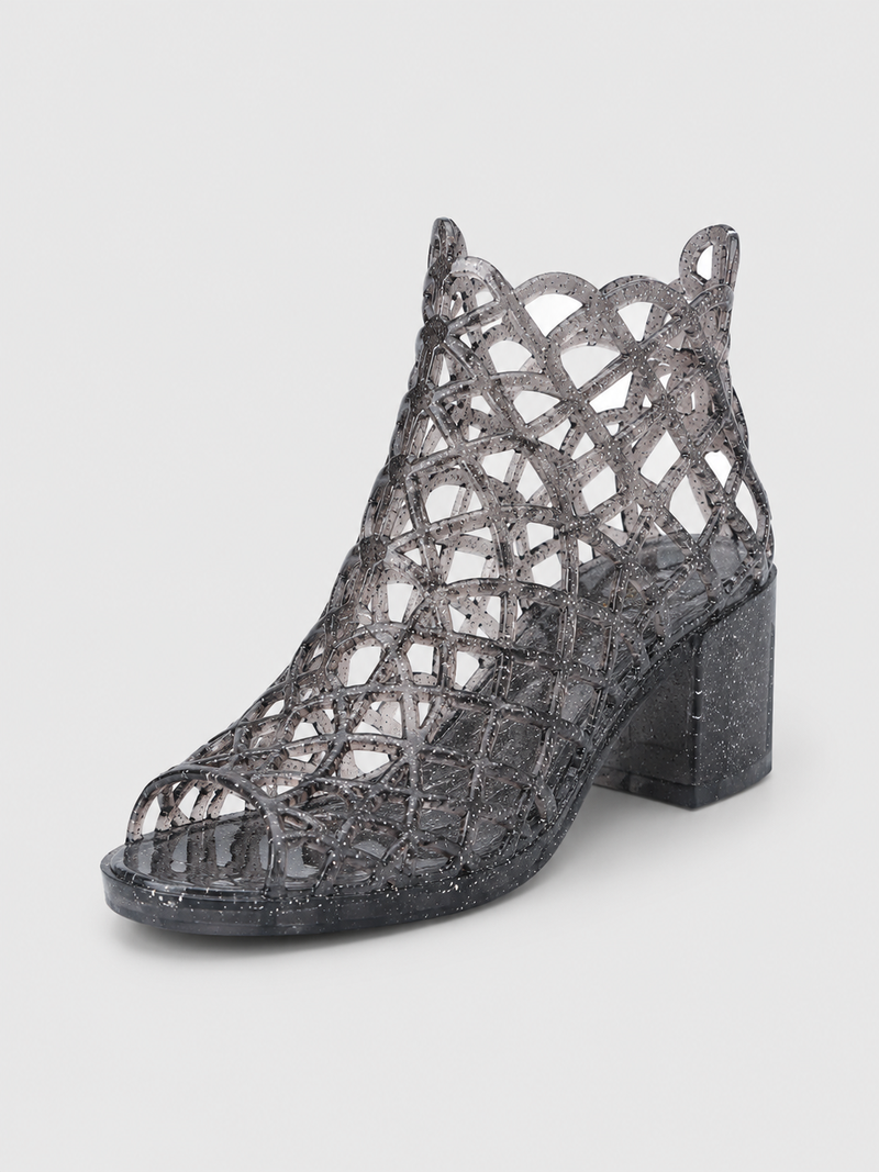 Jelly Sandals for Women with Block Heel-Stilenza-Black-38-Stilenza