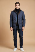 Men's Casual Puffer Jacket  in Blue — puffer jacket studio