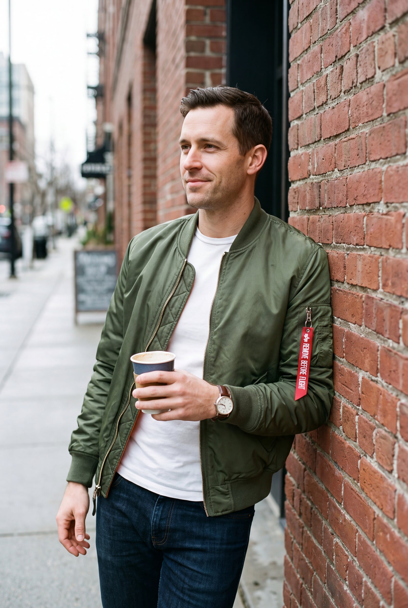 Men's Classic Bomber Jacket with Zip Closure — urban weekend