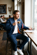 Men's Classic Bomber Jacket with Zip Closure— lifestyle cafe