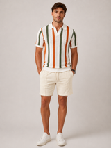 Men’s Striped Knit Polo Shirt