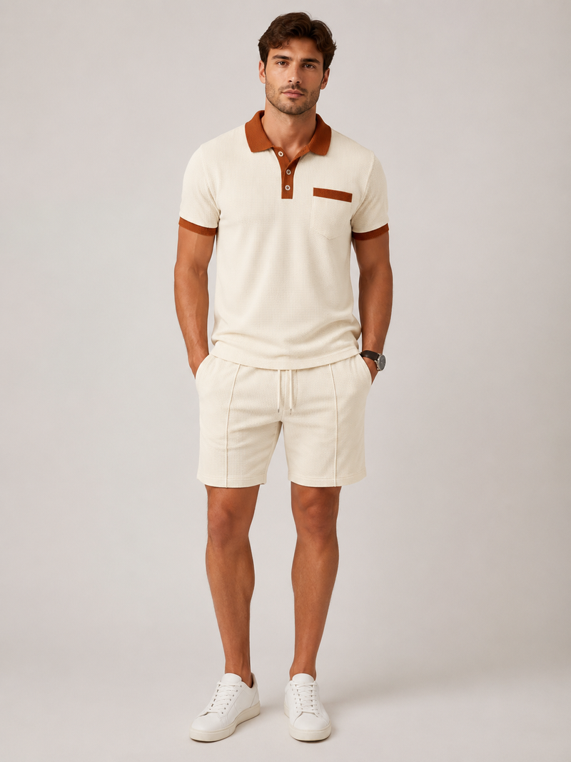 Men’s Two Piece Polo Shorts Set