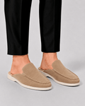 Men’s Backless Slip On Loafers-Loafers-Stilenza-Beige-37-Stilenza