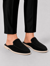 Men’s Backless Slip On Loafers-Loafers-Stilenza-Black-37-Stilenza