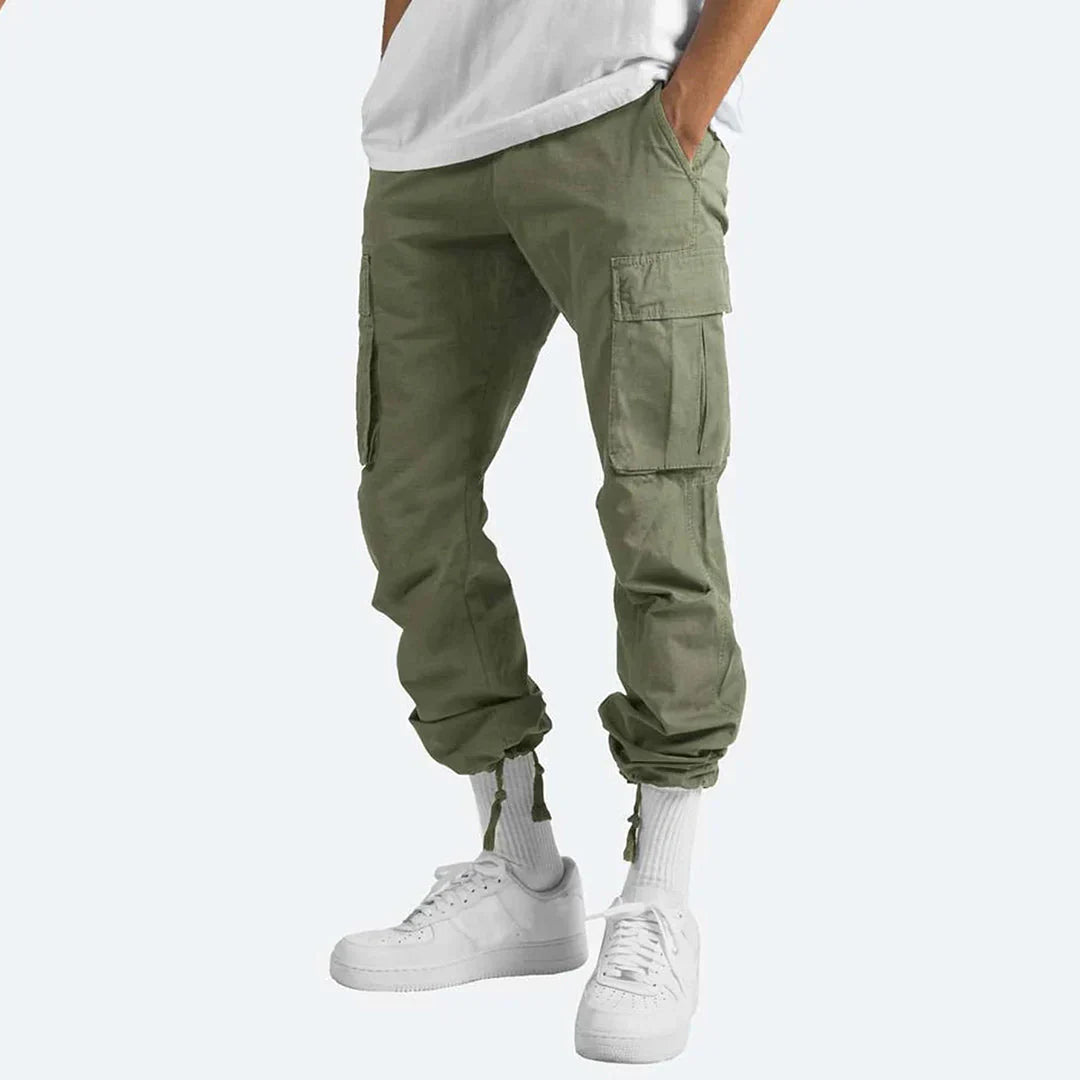 Men’s Cargo Pants Loose Fit with Drawstring Cuffs-Pants-Stilenza-Stilenza