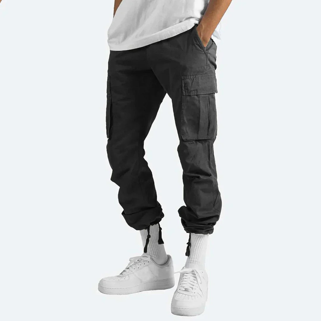 Men’s Cargo Pants Loose Fit with Drawstring Cuffs-Pants-Stilenza-Stilenza