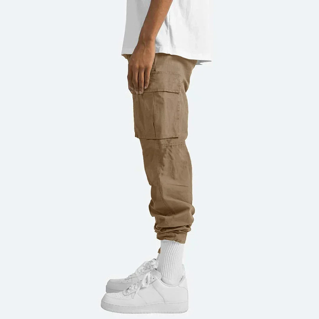 Men’s Cargo Pants Loose Fit with Drawstring Cuffs-Pants-Stilenza-Stilenza