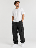 Men’s Cargo Pants Loose Fit with Drawstring Cuffs-Pants-Stilenza-Black-S-Stilenza