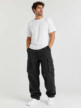 Men’s Cargo Pants Loose Fit with Drawstring Cuffs-Pants-Stilenza-Black-S-Stilenza