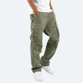 Men’s Cargo Pants Loose Fit with Drawstring Cuffs-Pants-Stilenza-Green-S-Stilenza
