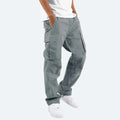 Men’s Cargo Pants Loose Fit with Drawstring Cuffs-Pants-Stilenza-Grey-S-Stilenza