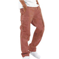 Men’s Cargo Pants Loose Fit with Drawstring Cuffs-Pants-Stilenza-Orange-S-Stilenza