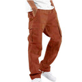Men’s Cargo Pants Loose Fit with Drawstring Cuffs-Pants-Stilenza-Red-S-Stilenza