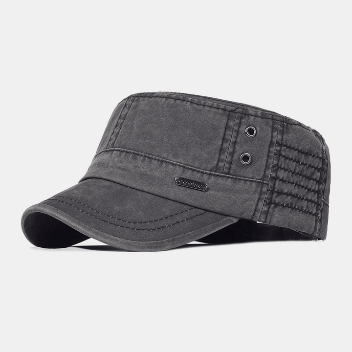 Men’s Military Cadet Cap with Curved Brim-Stilenza-Black-One size-Stilenza