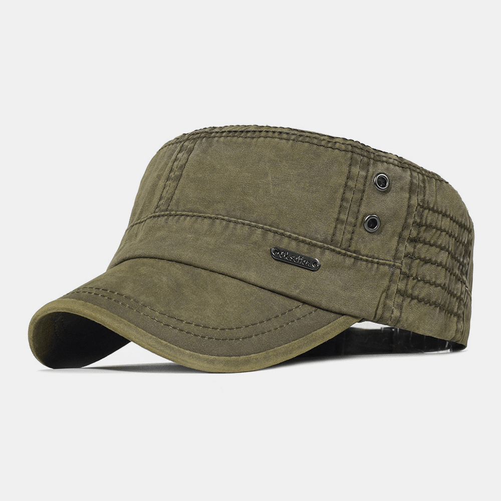 Men’s Military Cadet Cap with Curved Brim-Stilenza-Olive Green-One size-Stilenza