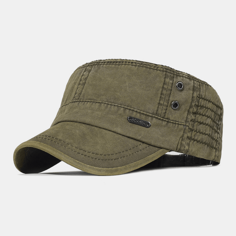 Men’s Military Cadet Cap with Curved Brim-Stilenza-Olive Green-One size-Stilenza