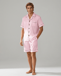 Men’s Pajama Set Short Sleeve Shorts-Stilenza-Pink-M-Stilenza