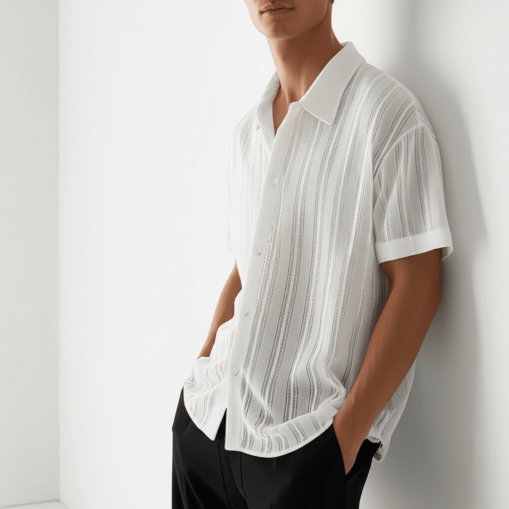 Men’s Short Sleeve Button Shirt-Stilenza-Stilenza