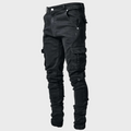 Men’s Slim Fit Cargo Pants Stacked Denim-Pants-Stilenza-Stilenza