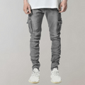 Men’s Slim Fit Cargo Pants Stacked Denim-Pants-Stilenza-Stilenza