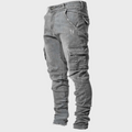 Men’s Slim Fit Cargo Pants Stacked Denim-Pants-Stilenza-Grey-S-Stilenza