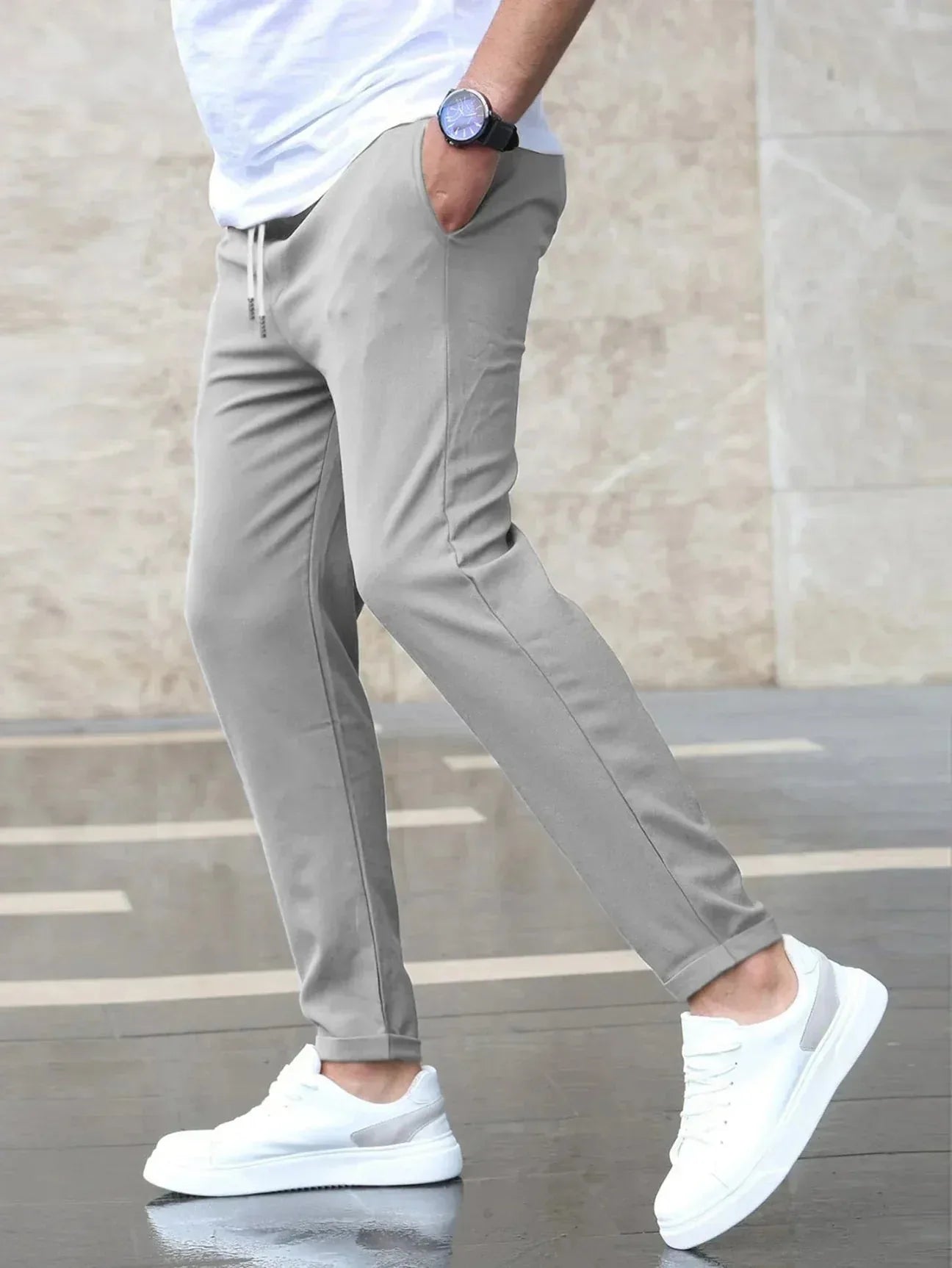 Men’s Slim Fit Jogger Pants Smart Casual-broek-Stilenza-Stilenza