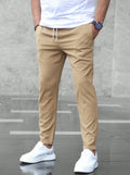 Men’s Slim Fit Jogger Pants Smart Casual-broek-Stilenza-Beige-S-Stilenza