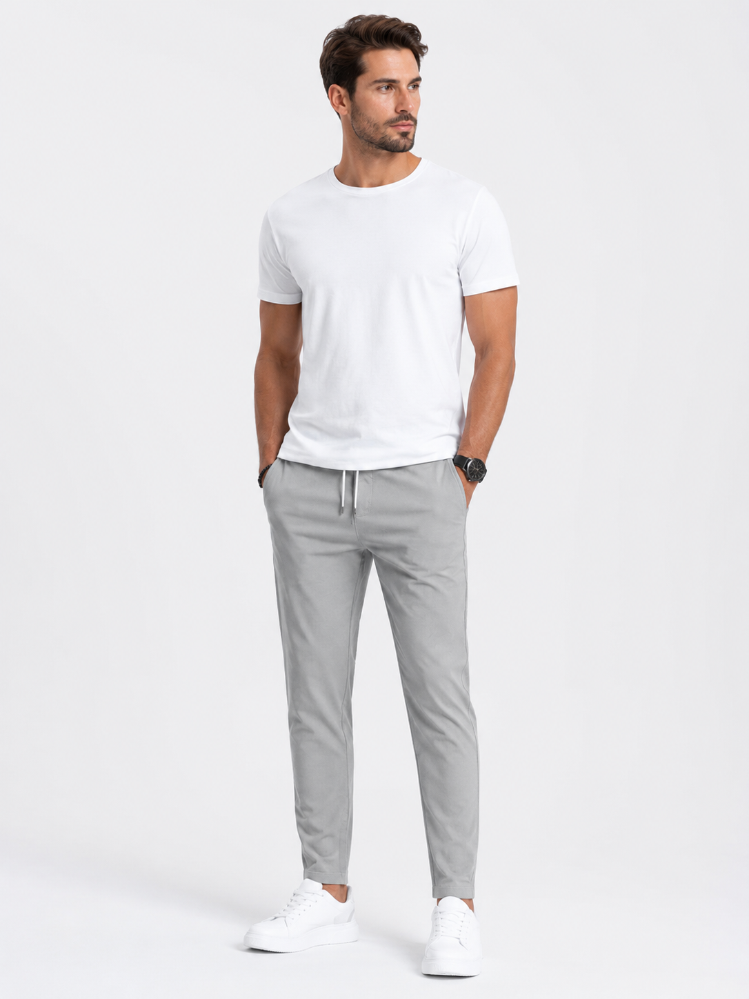 Men’s Slim Fit Jogger Pants Smart Casual-broek-Stilenza-Grey-S-Stilenza