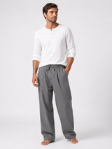 Men’s Smart Casual Pants Wide Leg-Pants-Stilenza-Grey-S-Stilenza