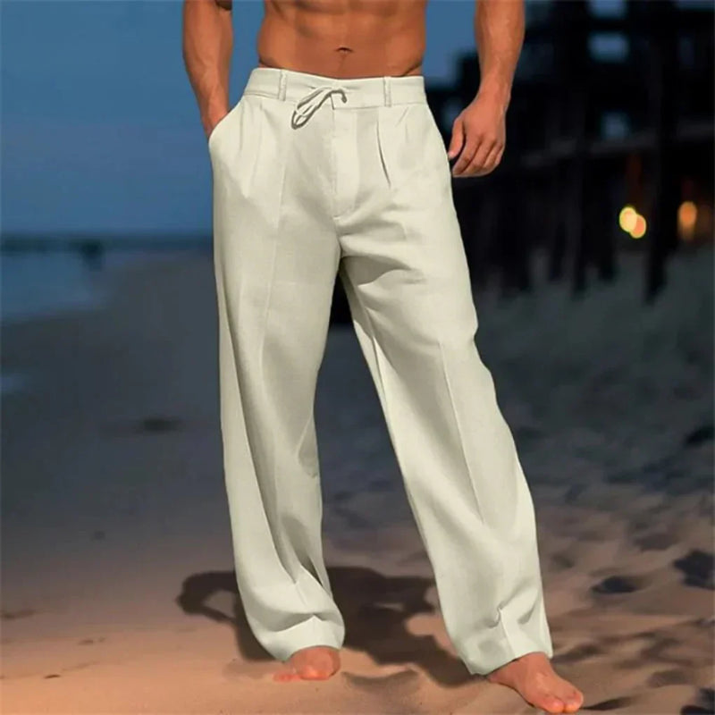 Men’s Smart Casual Pants Wide Leg-Pants-Stilenza-Khaki-S-Stilenza
