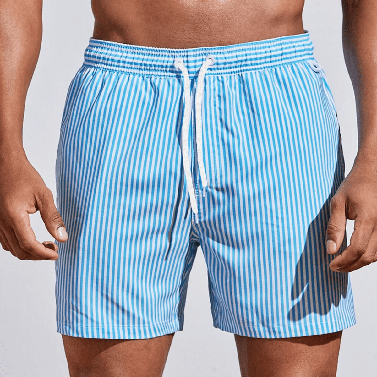 Men’s Striped Swim Shorts-Stilenza-Light Blue-S-Stilenza