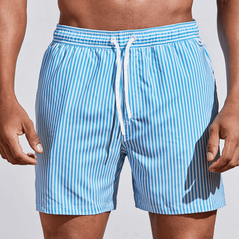 Men’s Striped Swim Shorts-Stilenza-Light Blue-S-Stilenza