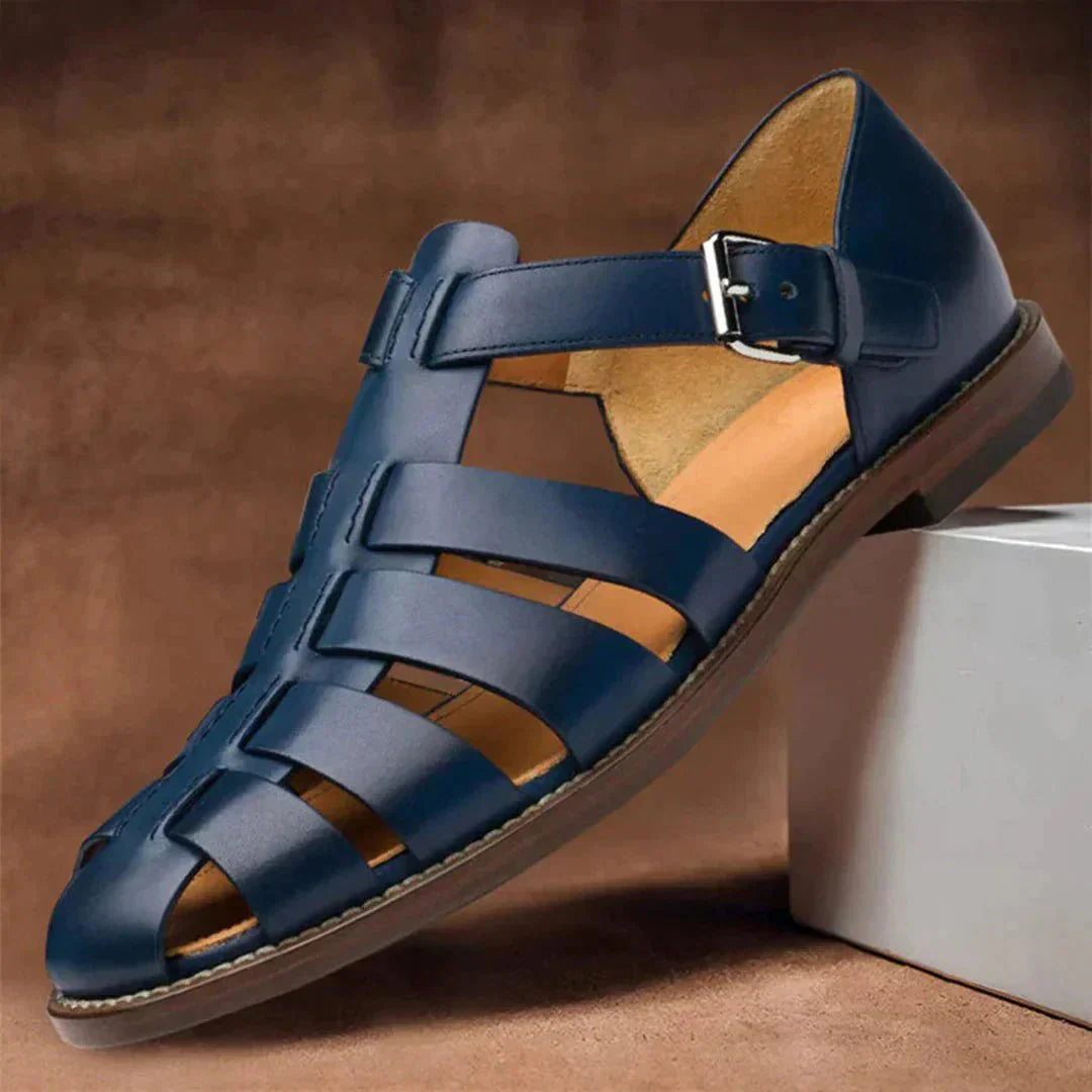 Men's Summer Sandals with Closed Toe-Stilenza-Denim Blue-39-Stilenza
