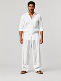 Natural Beige Relaxed Fit Shirt and Trouser Set