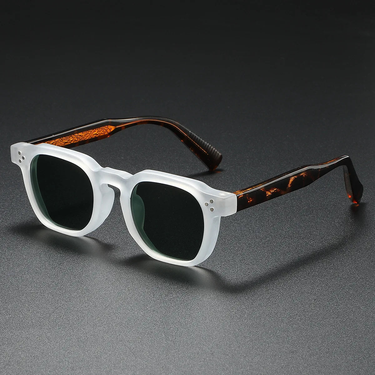 Retro Square Sunglasses with Tinted Lenses-Stilenza-White-Stilenza