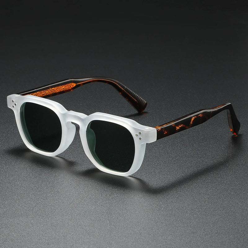 Retro Square Sunglasses with Tinted Lenses-Stilenza-White-Stilenza