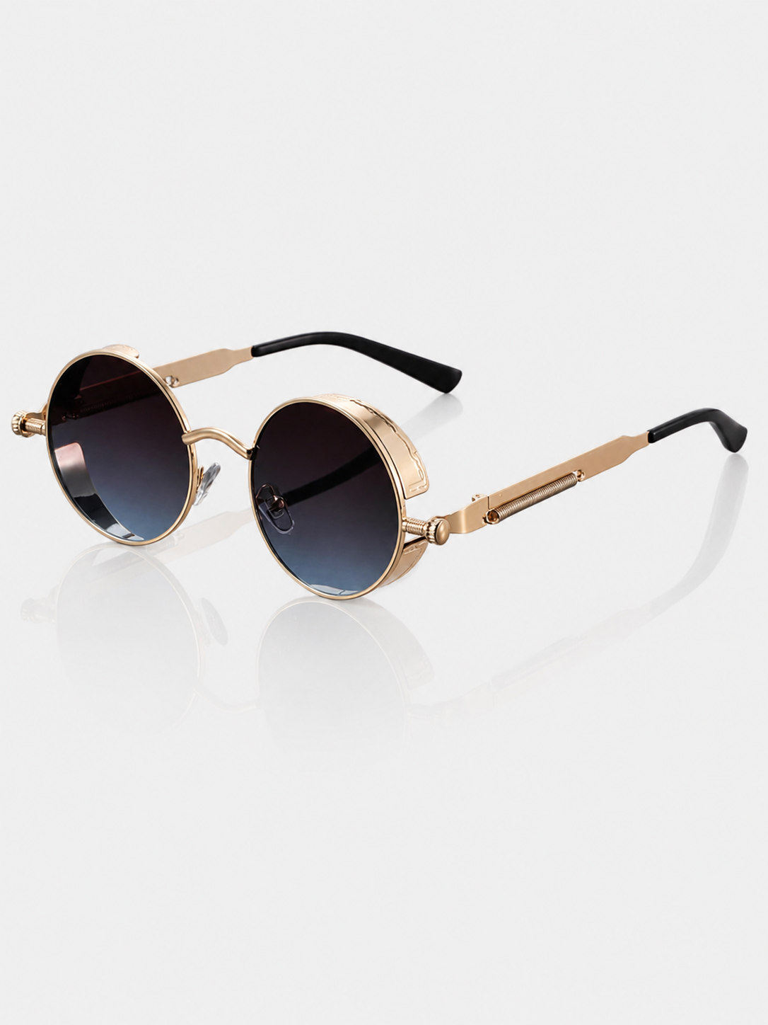 Round Sunglasses with Gradient Lenses-Stilenza-Gold-Stilenza