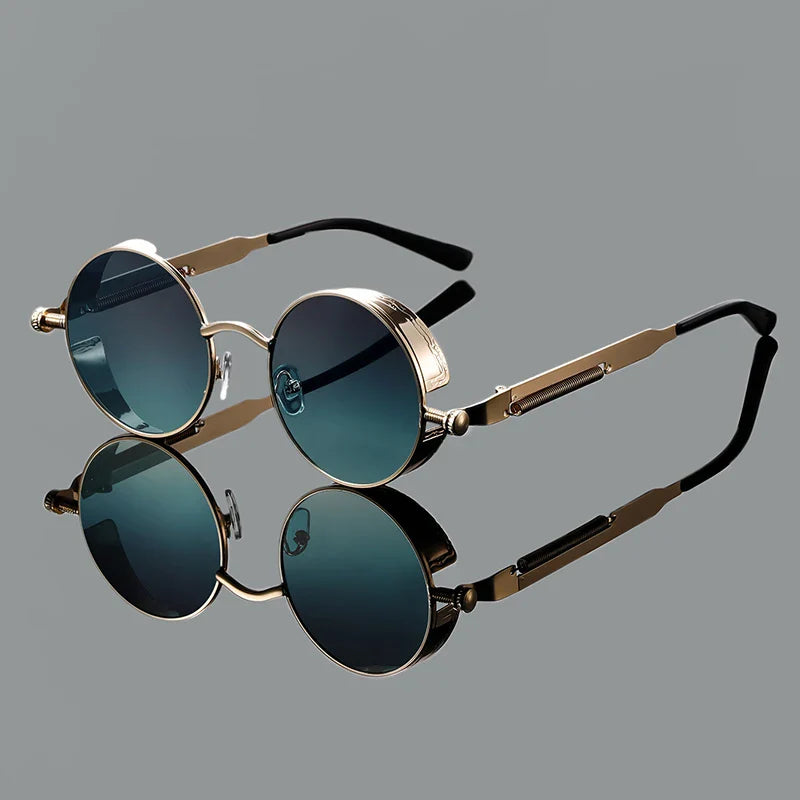 Round Sunglasses with Gradient Lenses-Stilenza-Turquoise-Stilenza