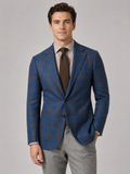 Slim Tailored Two-button Blazer with Notched Lapel-blazers > slim fit blazer-Stilenza-Navy Blue-S-Stilenza