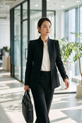 Women’s Blazer & Wide Leg Pants Set in Black — secondary lifestyle
