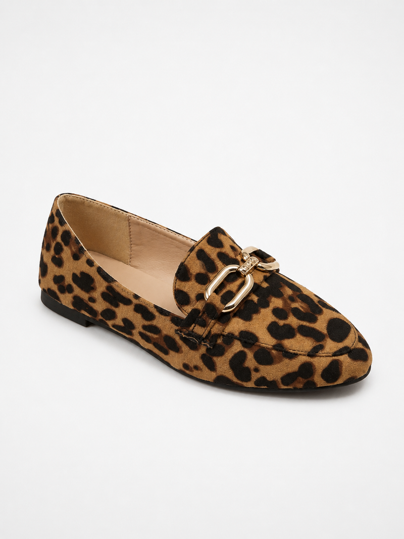 Women’s Loafers Leopard Print with Buckle