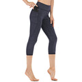 Women’s 3/4 Capri Leggings High Waisted with Pocket-Stilenza-Grey-S-Stilenza