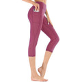 Women’s 3/4 Capri Leggings High Waisted with Pocket-Stilenza-Pink-S-Stilenza